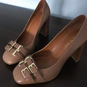 Nine West Ladies Tan Leather Hels Sz 7M